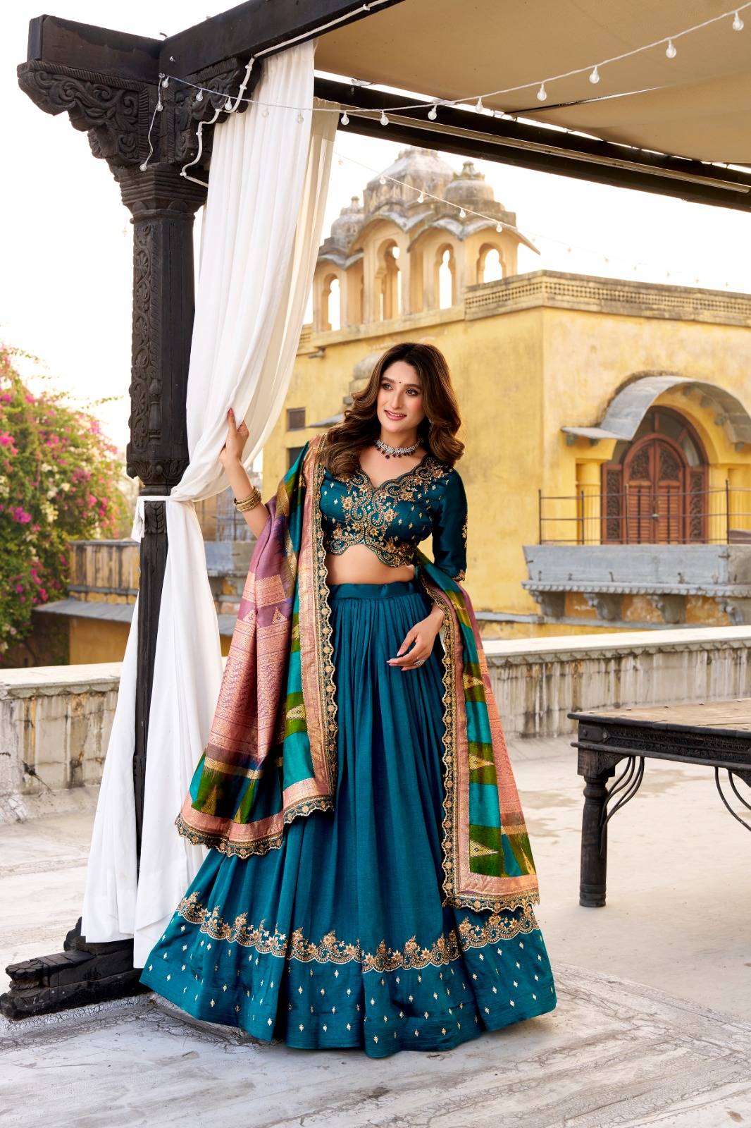 AARNA Vichitra Silk FRZ Lehenga choli manufacturers in Mumbai